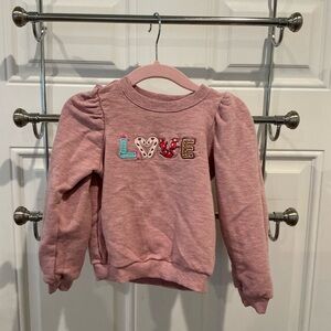 Little Sleepies Heather Mauve LOVE Puff Crewneck Sweatshirt